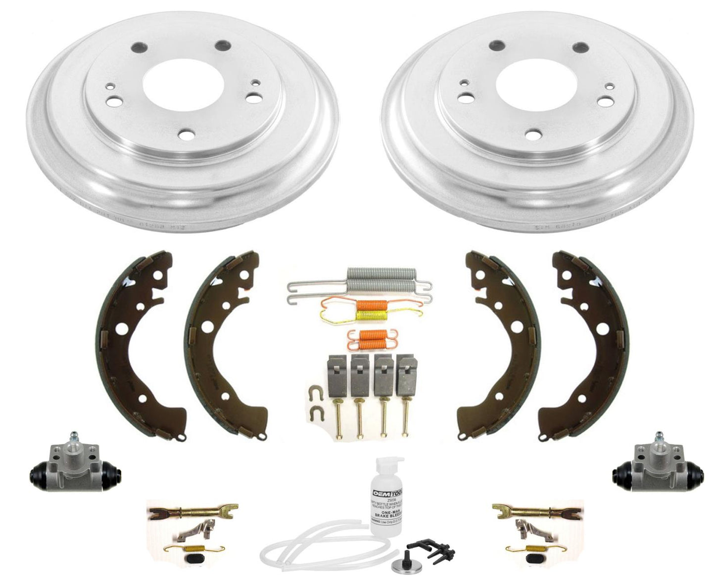 Rear Drums Brake Shoes Cylinders Spring Kit For Honda Civic 2012 2014 2015 HF LX