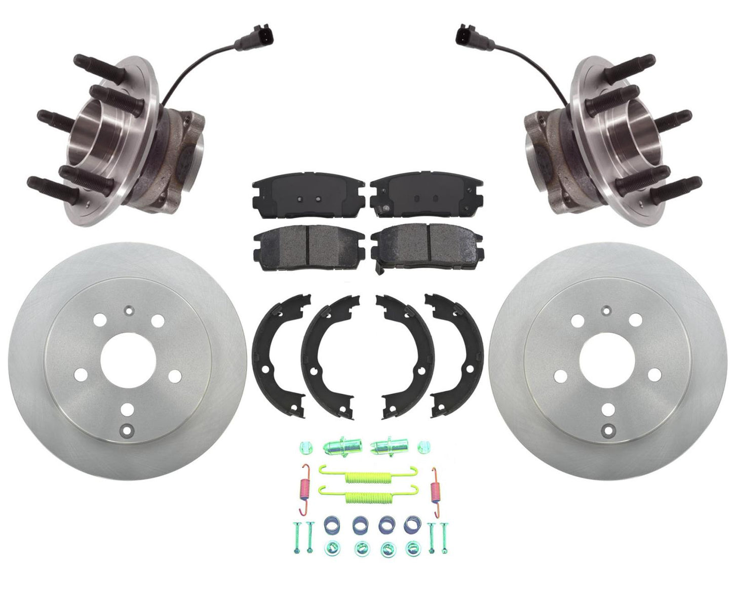 REAR Wheel Bearing Hub ABS Sensor Rotors Pads For 10-17 Equinox REF# 25979186