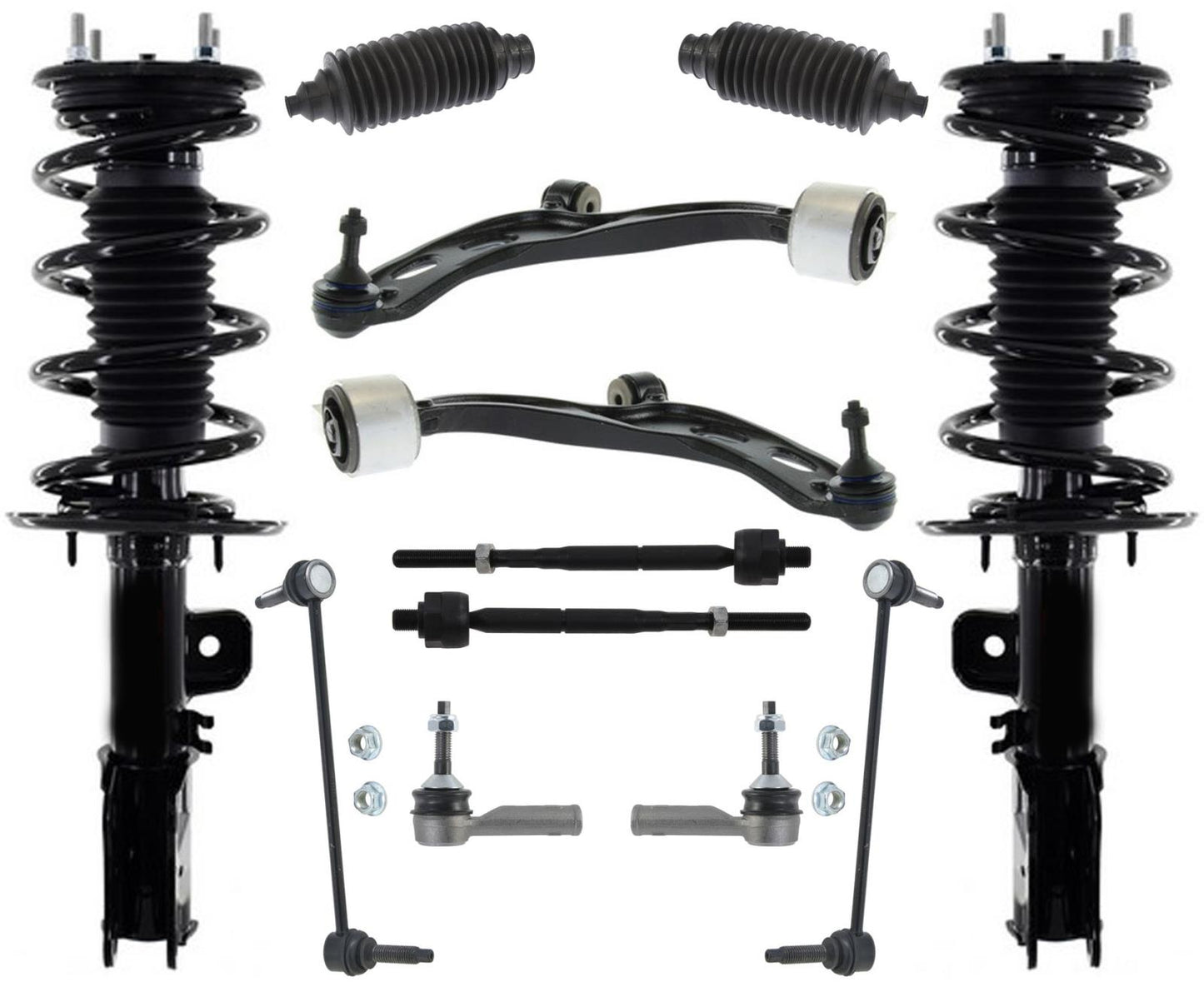 Conjunto de puntales de resorte helicoidal F para Ford Police Interceptor Sedan 13-19, 12 piezas