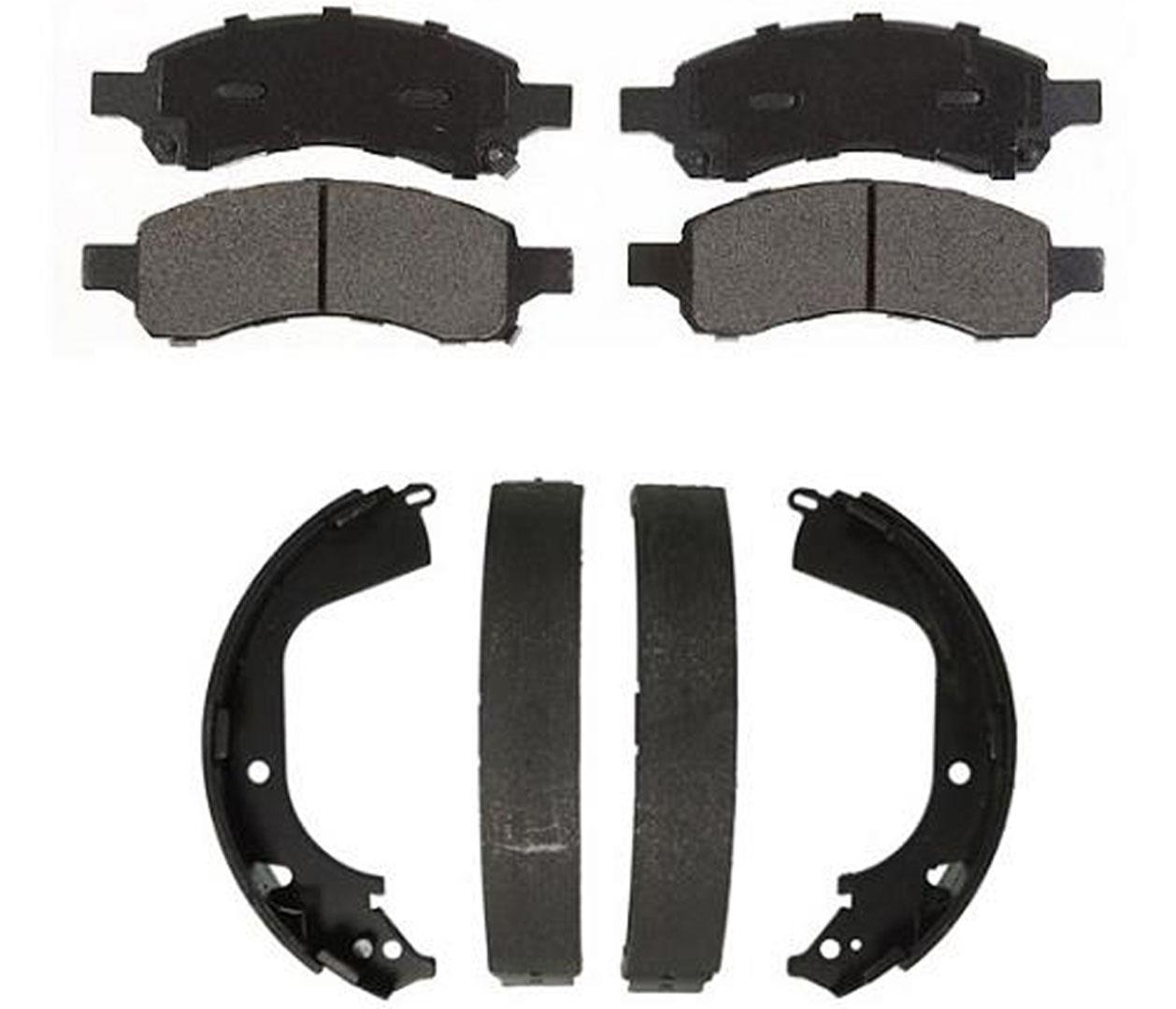 Front Brake Pads & Rear Brake Shoes For 2009 2010 2011 2012 Chevrolet Colorado