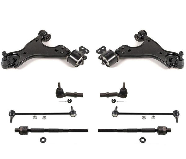 Fits 09-17 Traverse Lower Control Arm Ball Joint Bracket W Bushings Tie Rods 8Pc