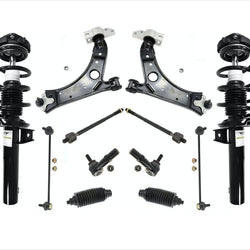 Front Complete Struts Lower Arms Tie Rods & Links Fits 06-14 Volkswagen Jetta