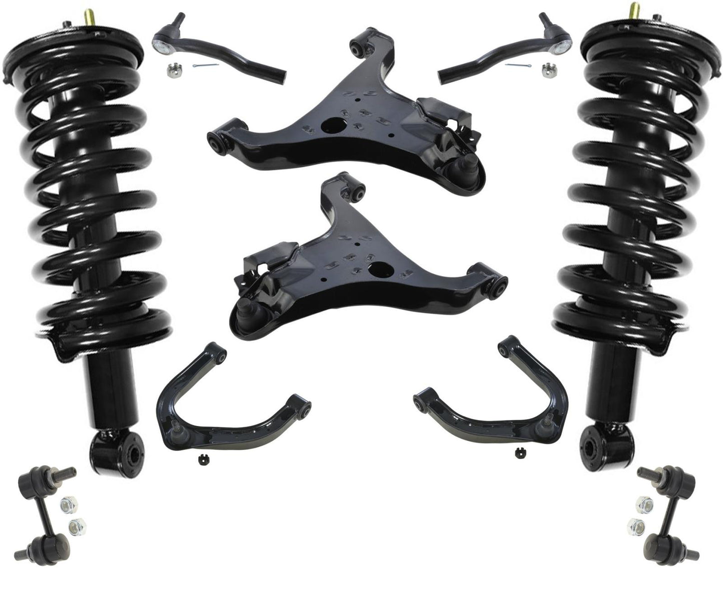 Para Nissan Titan 2004-15 Enlaces de brazos de control de puntales delanteros completos con tracción en las 4 ruedas
