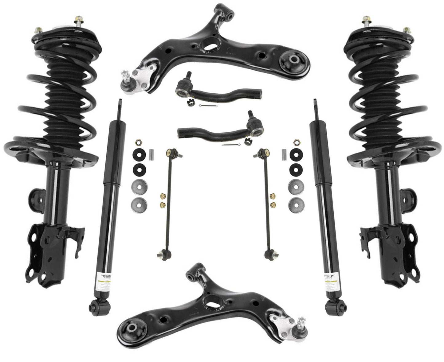 Front Complete Struts Rear Shocks Tie Rods Control Arms for Scion TC 2011-2016