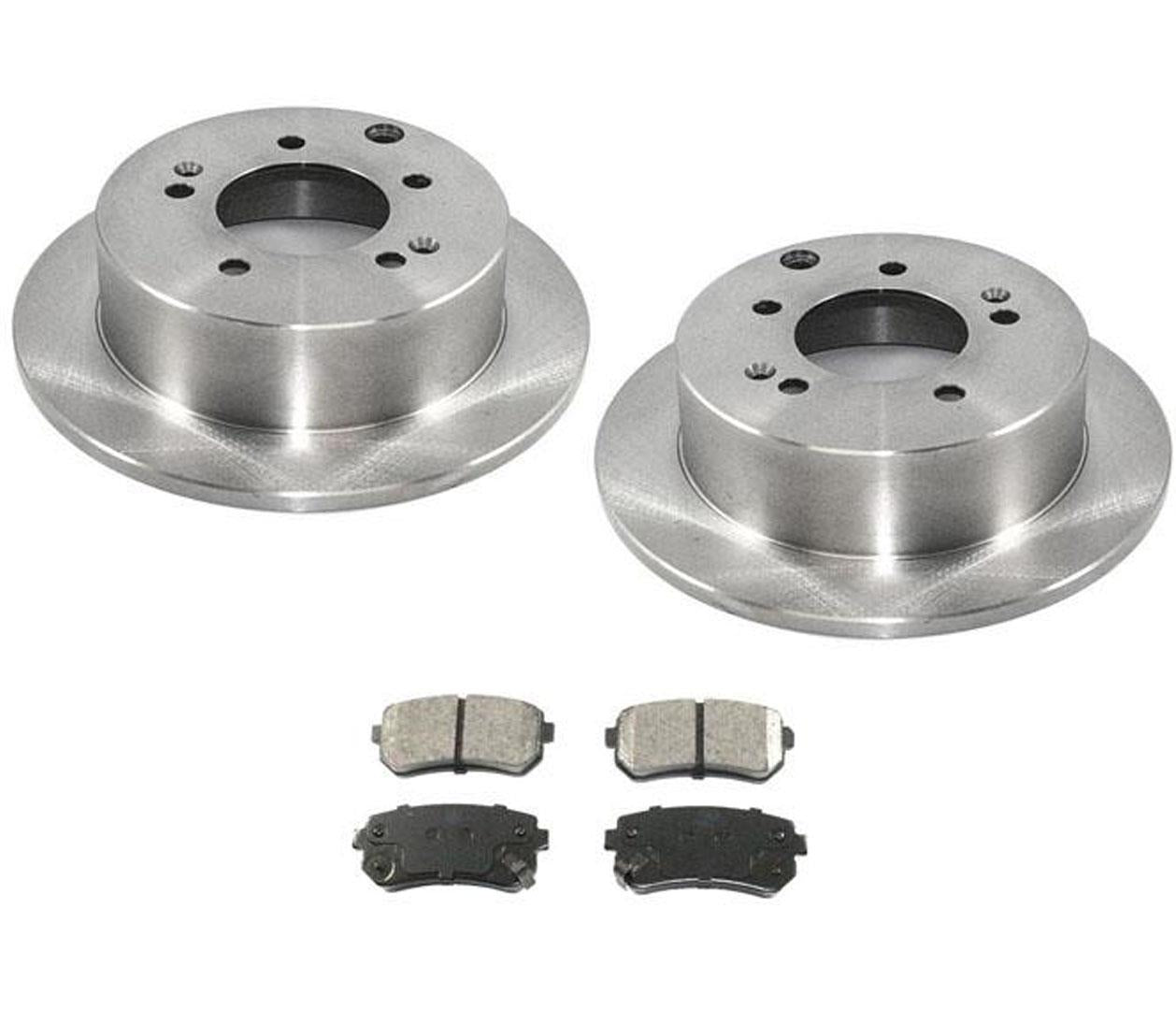 Rear Disc Brake Rotors With Ceramic Pads for KIA Forte 2010-2013