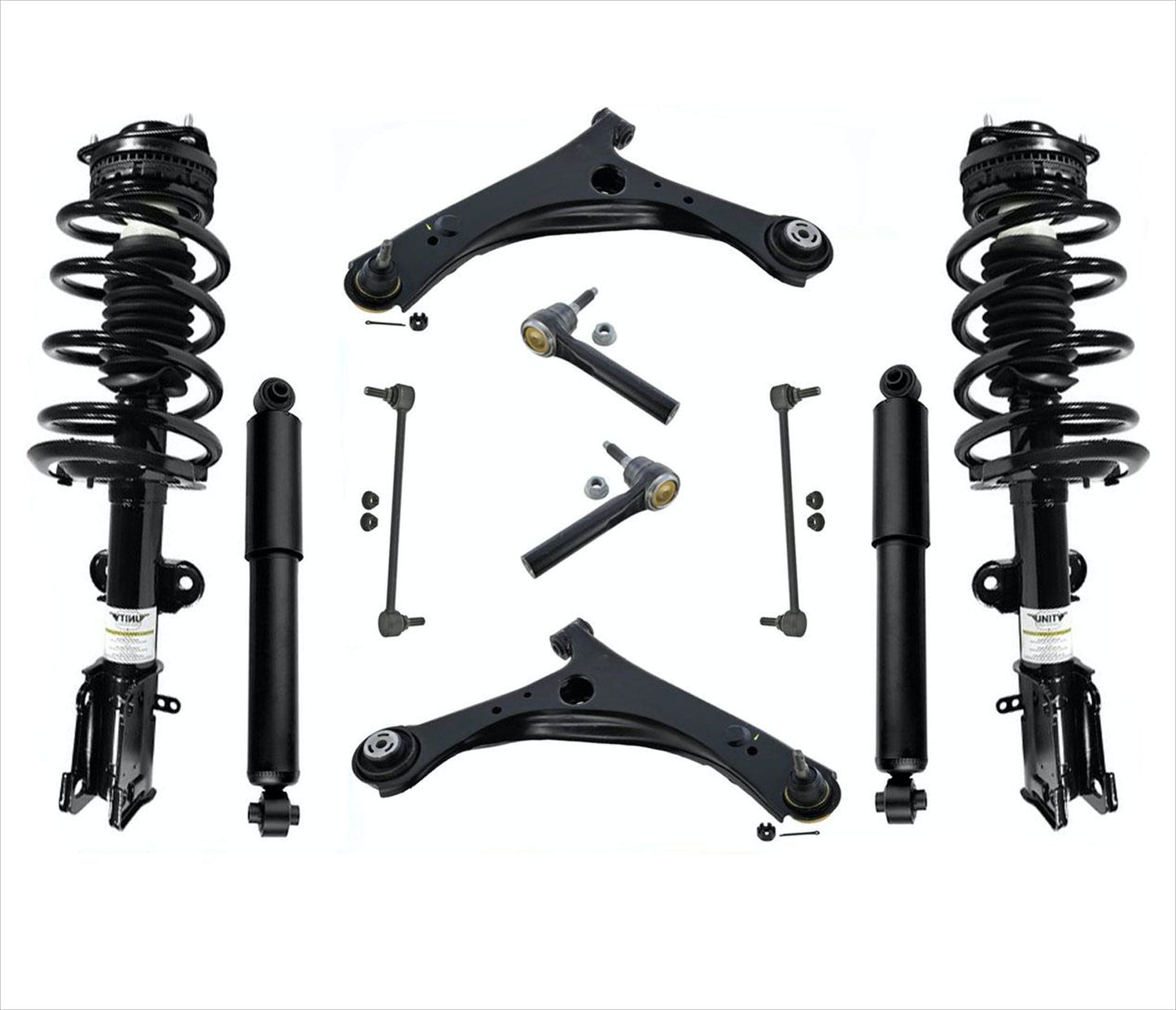 Front Complete Struts Lower Arms 10 Pcs Kit Fits Dodge Grand Caravan 08-19