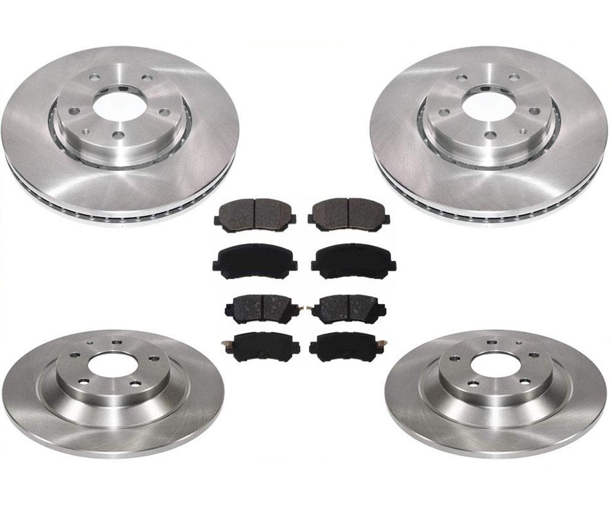 Front & Rear Coated Rotors Ceramic Brake Pads Set for Mazda CX-5 2016-2018