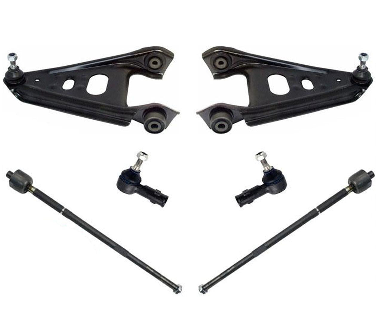Fits For 08-2013 Smart ForTwo (2) Control Arms Tie Rods Ball Joints 6Pc Kit
