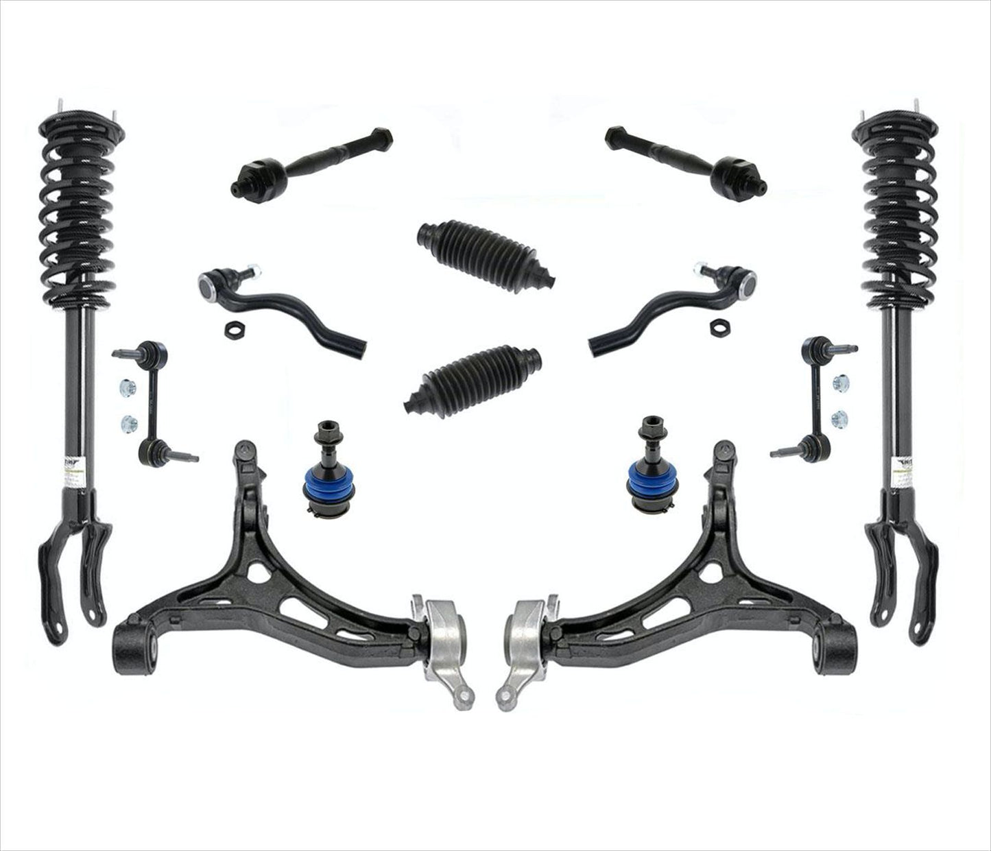 14 Pcs Front Struts Lower Arms Ball Joints Tie Rods & Links Grand Cherokee 11-15
