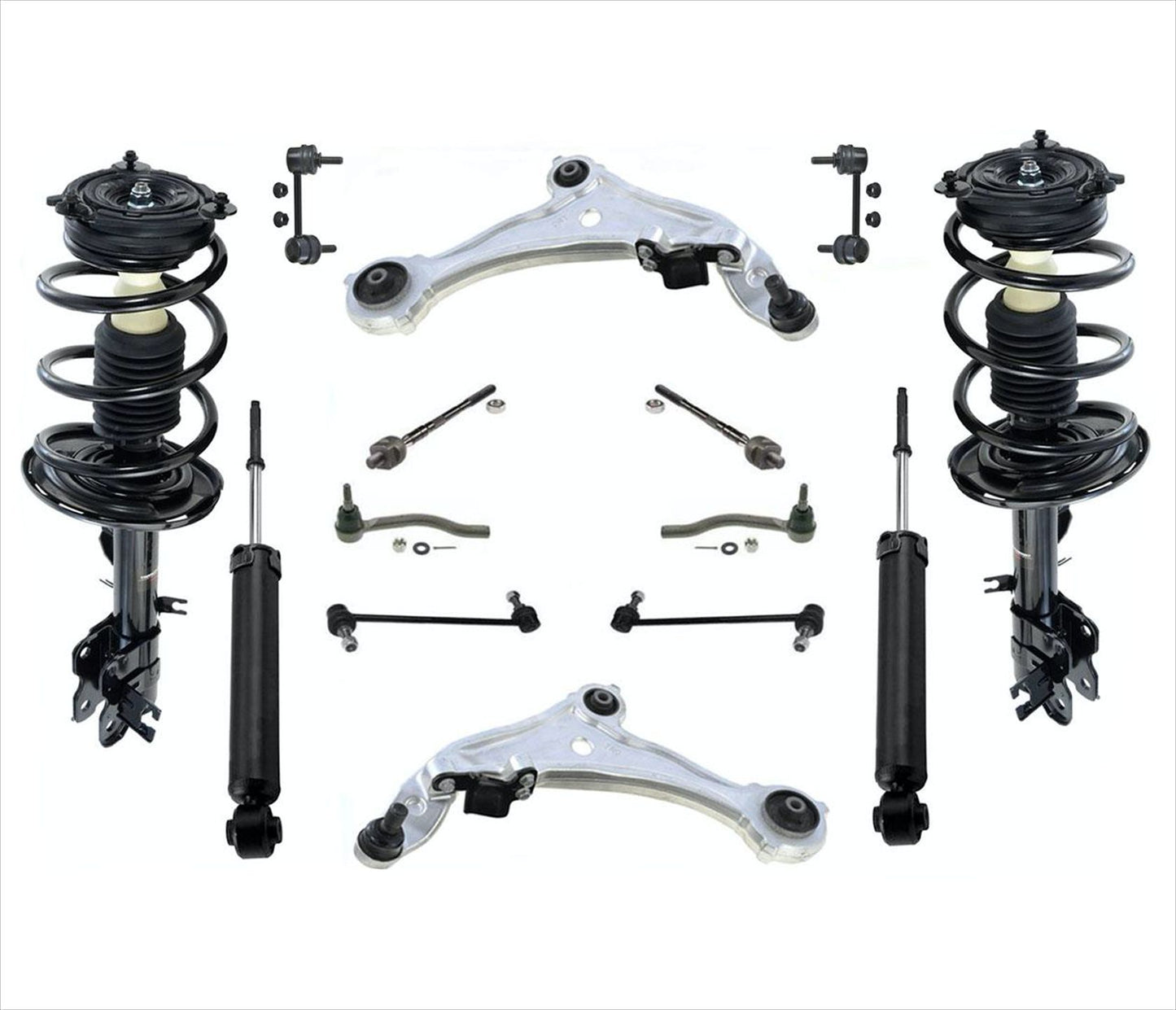 Coil Spring Struts Shocks Control Arms for 09-14 Murano All Wheel Drive 4 Door