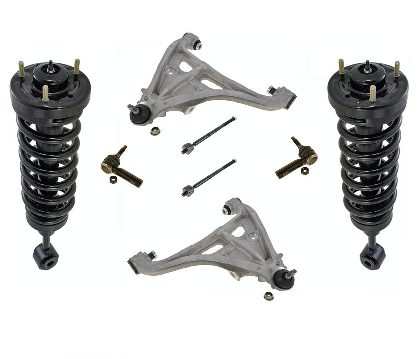 Front Struts Lower Control Arms W/ BJ & Tie Rods For F150 04-08 4 Wheel Drive
