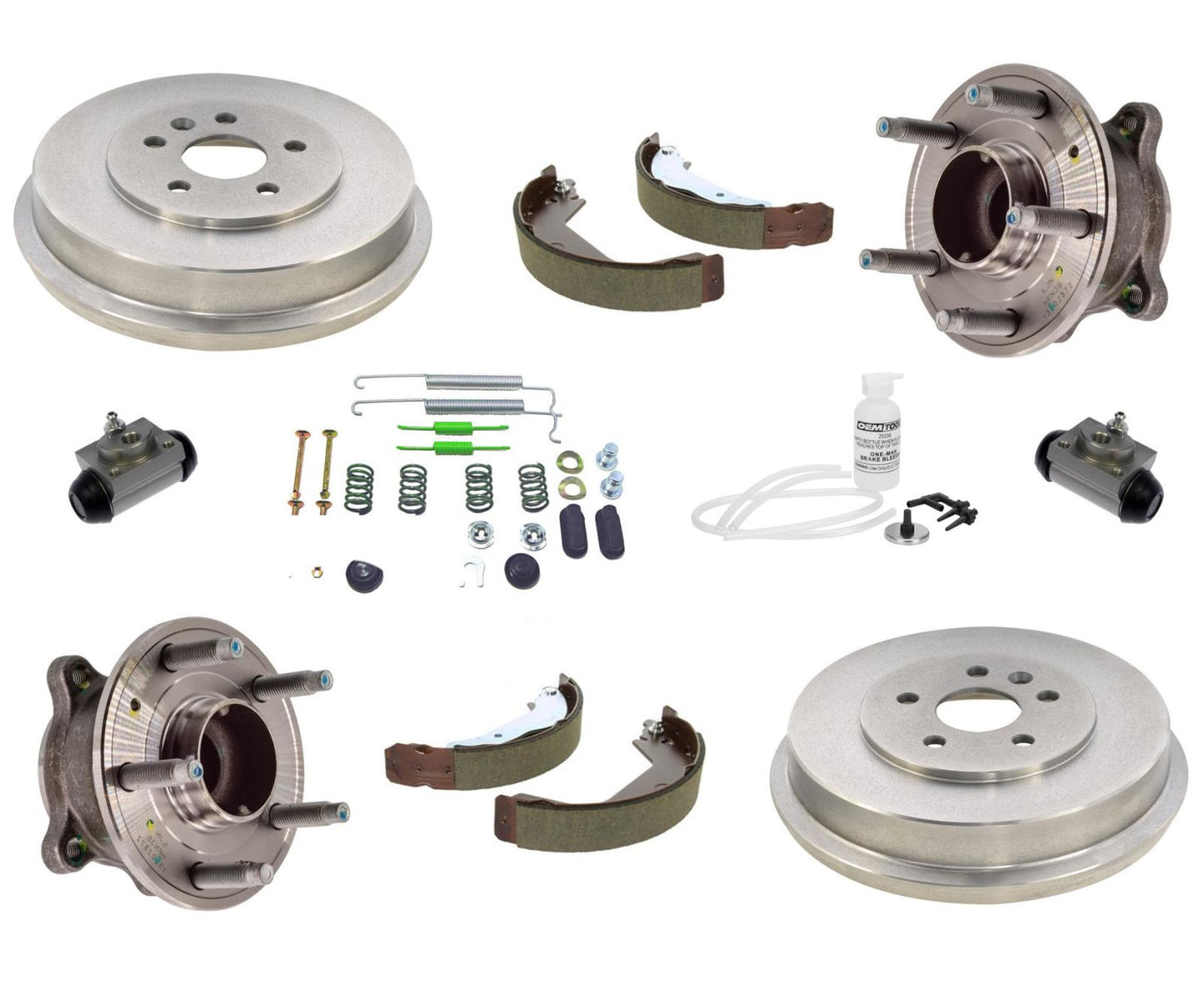 Rodamientos de cubo de tambores de freno trasero para Chevrolet Cruze 11-15 con tambores traseros, 9 piezas