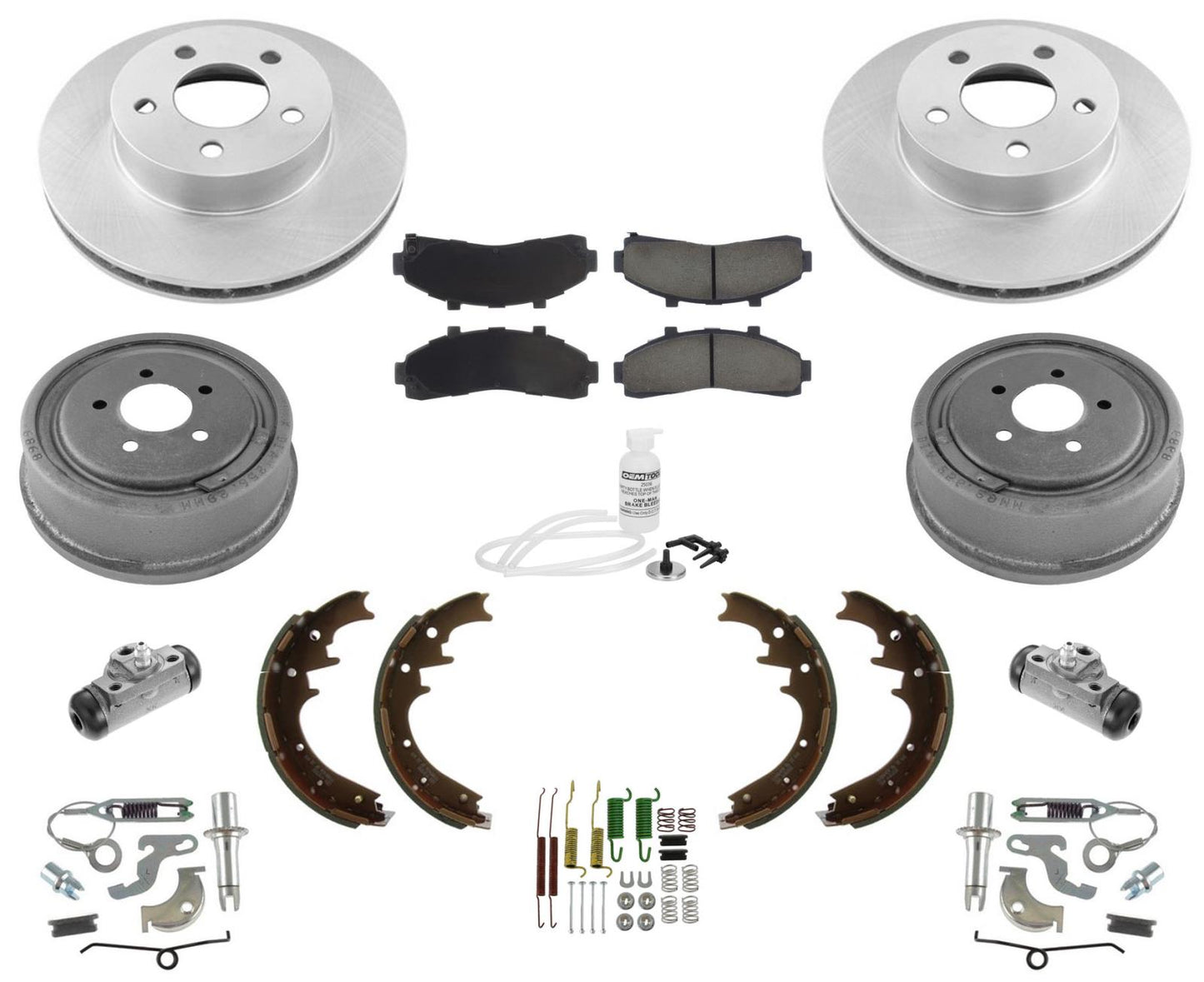 Rotors Pad Drums Shoes 01-02 4WD For Ford Ranger W Larger 10" Drum 12pc