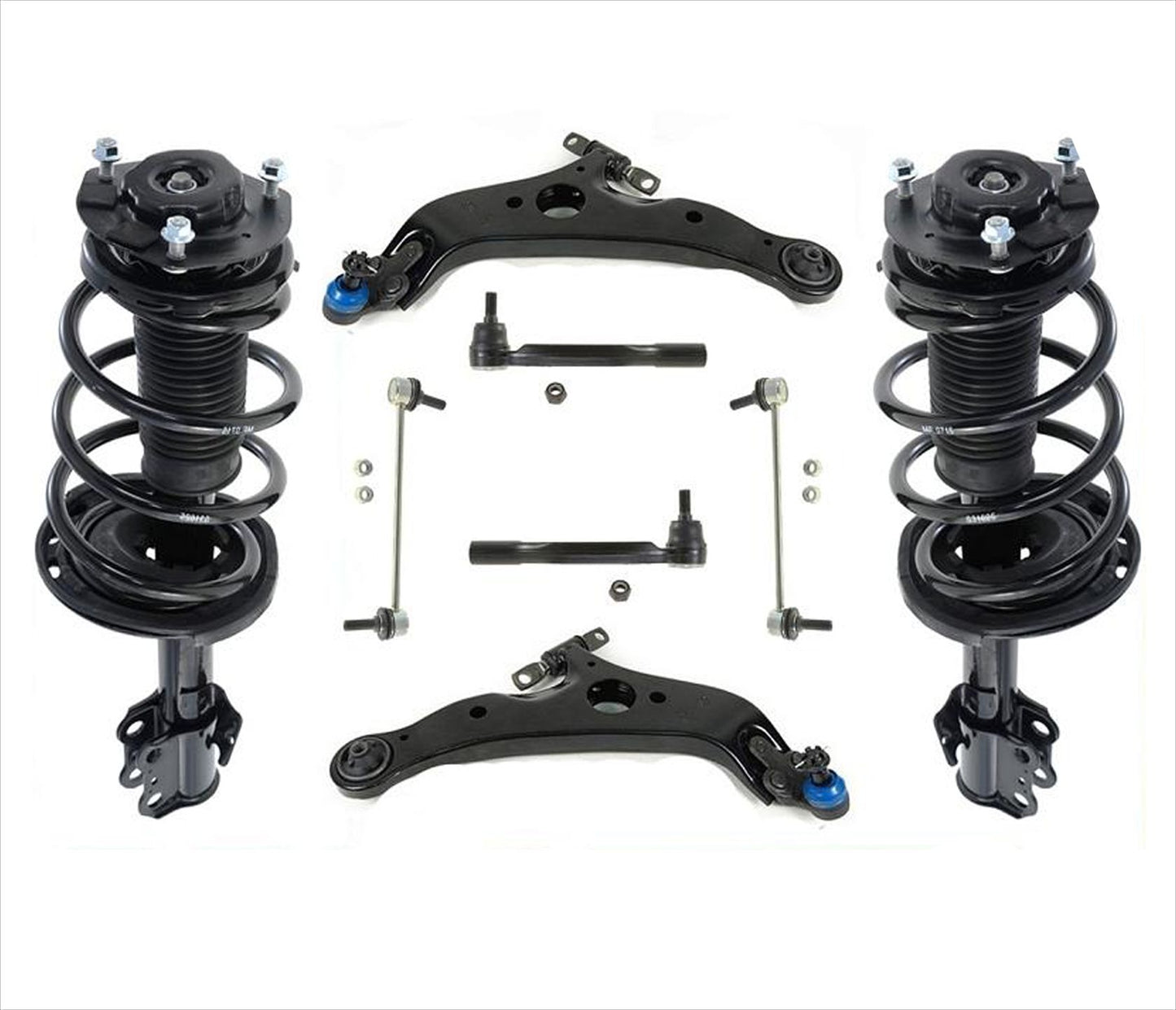 Front Struts Control Arms W/ Ball Joints Tie Rods & Links For Sienna 07-10