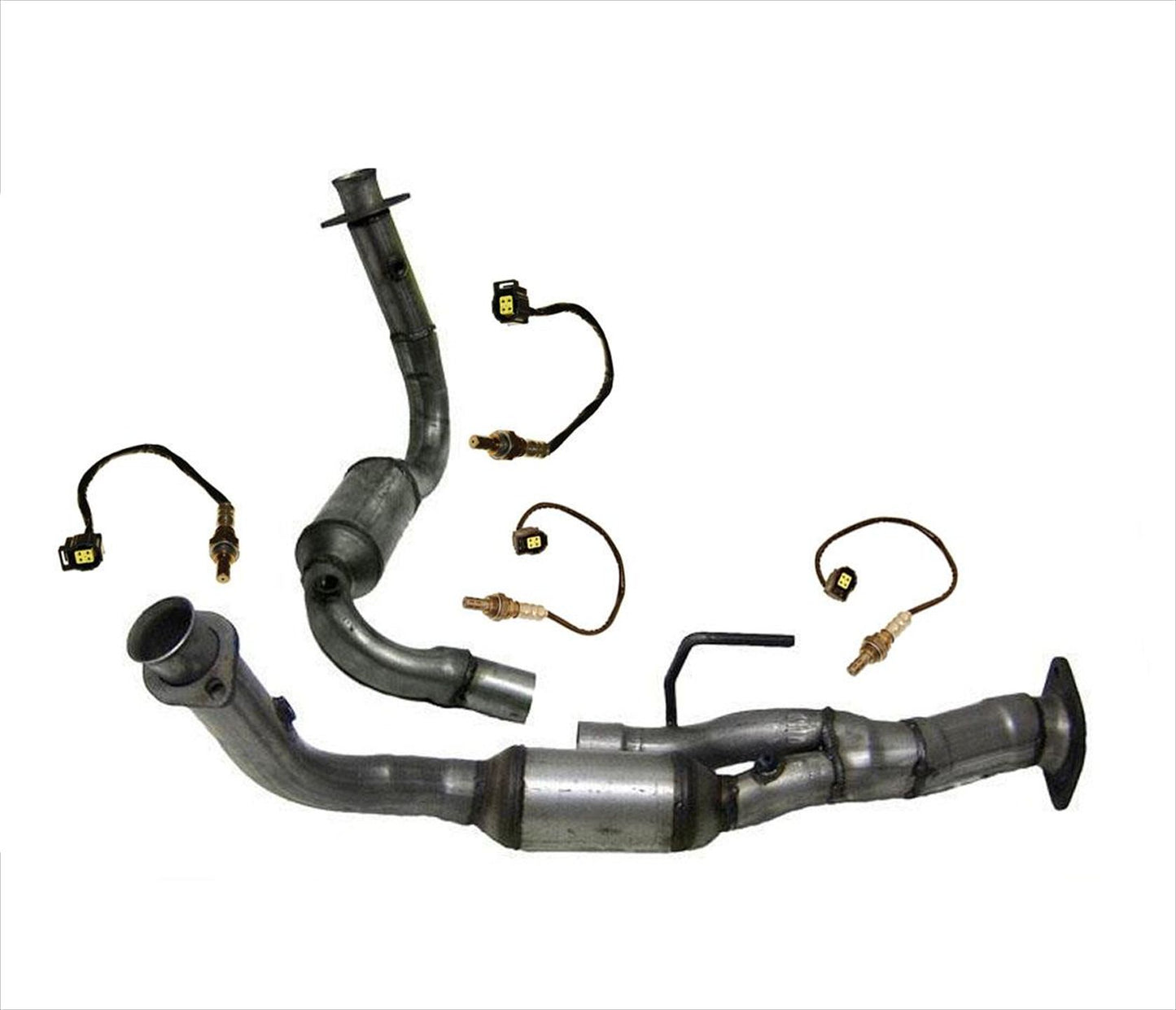 Front Y Pipe Catalytic Converter O2 Sensors for Jeep 05-06 Grand Cherokee 3.7L