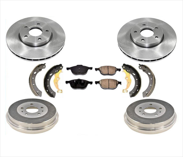 For 2012-18 Focus S SE Front Disc Brake Rotors & Rear Drums Kit 6pc ( No Turbo )