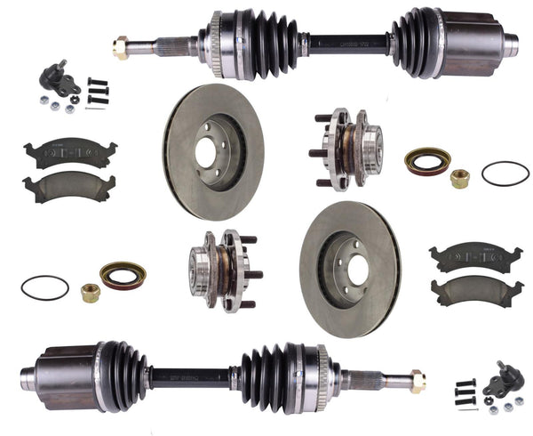 Eje de transmisión CV de buje y rodamiento para transmisión automática 02-05 GM Cavalier 9 piezas