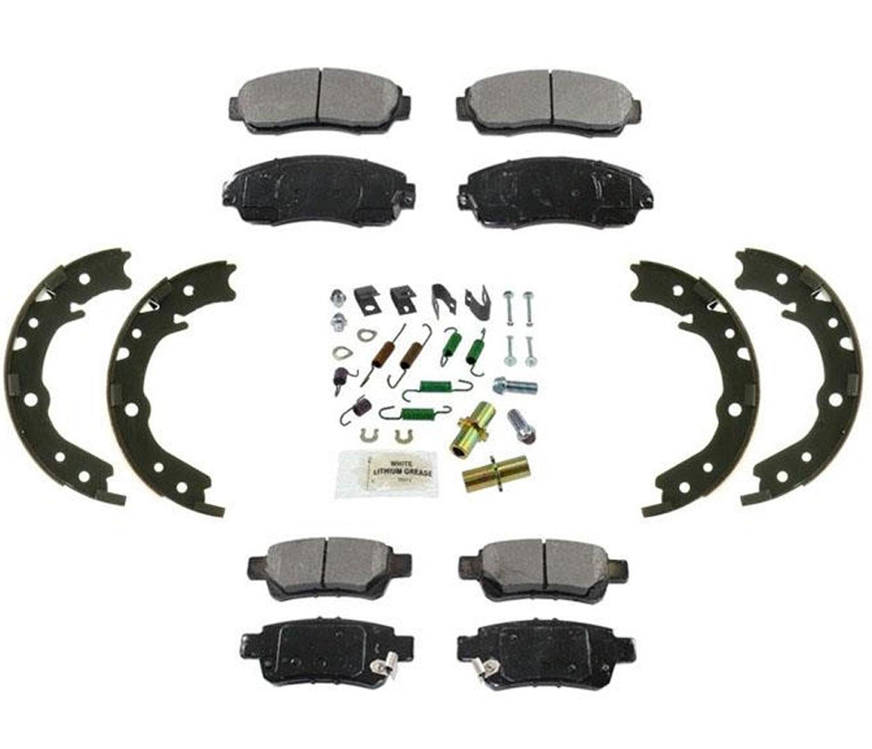 Se adapta a Honda Odyssey 05-10, resortes de zapatas de estacionamiento traseras con freno cerámico delantero y trasero