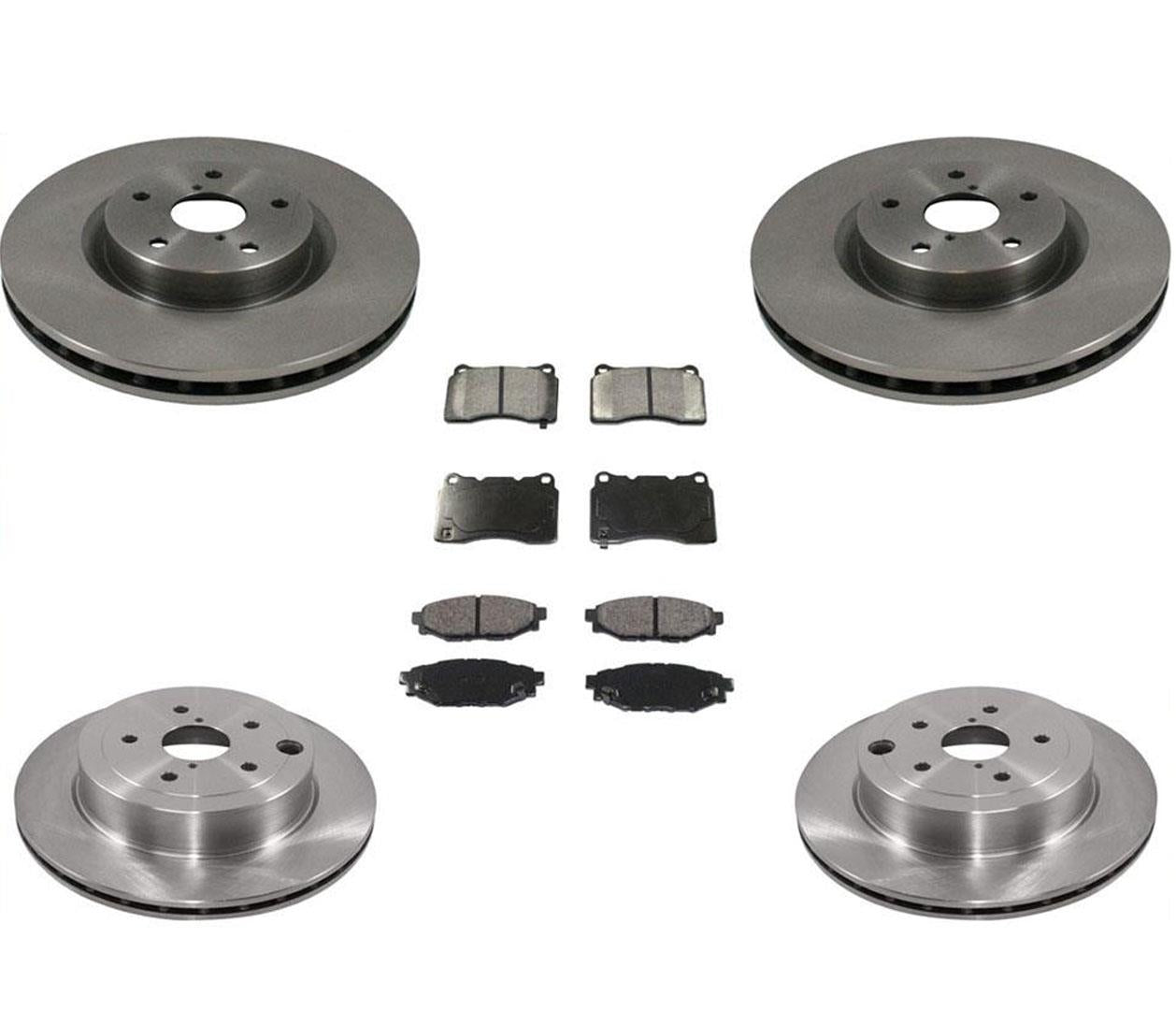Front Rear Brake Rotors Brake Pads fits for Subaru WRX Sti 2.5L Turbo 08-16