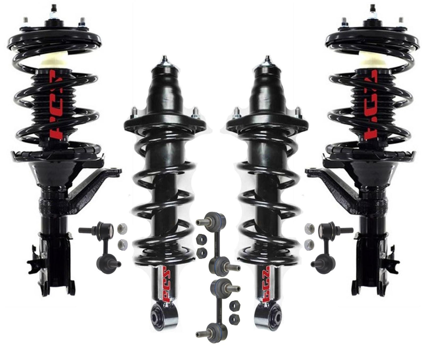 Puntales de resorte helicoidales delanteros y traseros para Honda Civic Si Hatchback 2002-2003 2.0L 8 piezas