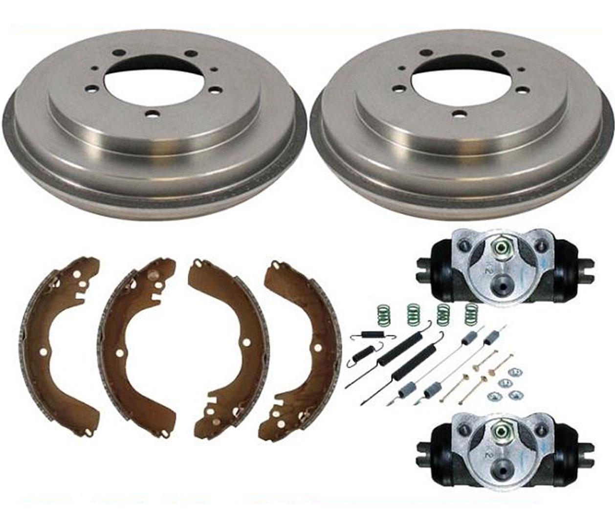 Rear Brake Drum Drums Shoes Spring Wheel Cylinder For 03-04 Mitsubishi Outlander
