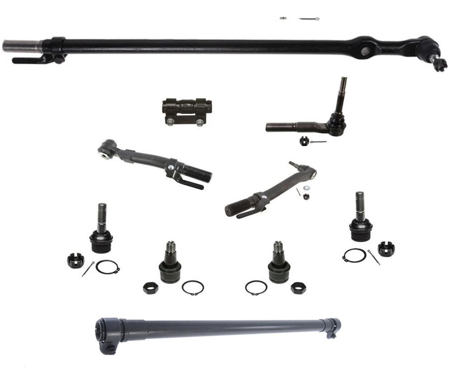 BC3Z3304A 34.16" Drag Link at Pitman For 4 Wheel Drive 11-16 F250 Super 10pc Kit