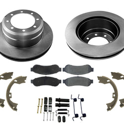 Fits 05-10 Ford Dual Rear Wheel F350 Super Duty Rear Brake Disc Rotors Pads 6pc