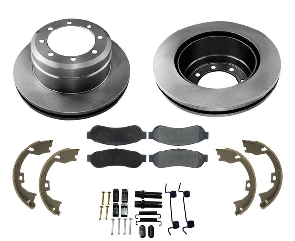 Fits 05-10 Ford Dual Rear Wheel F350 Super Duty Rear Brake Disc Rotors Pads 6pc