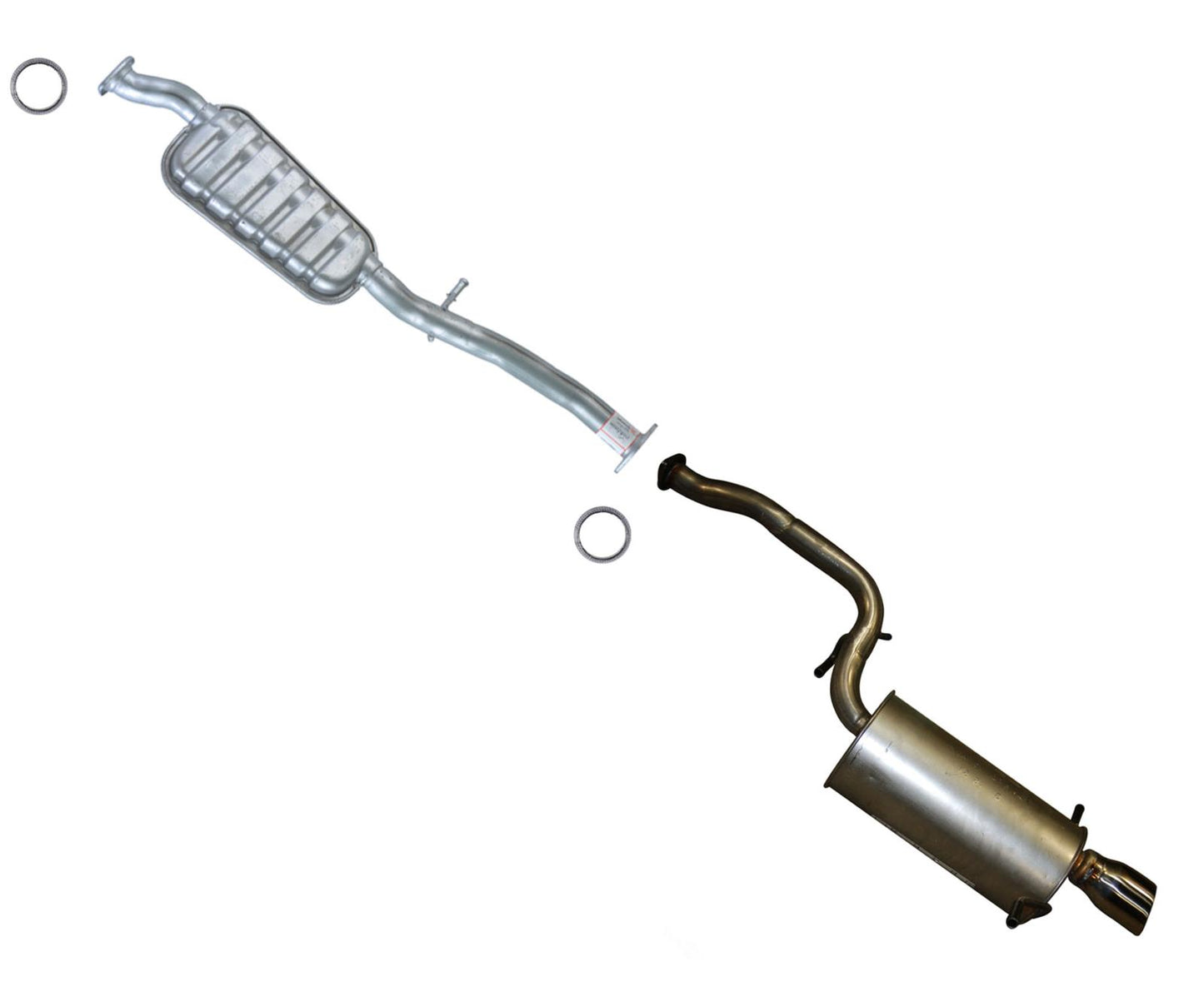 Pipe Resonator Rear Muffler Exhaust For 2006 2007 Subaru Impreza WRX Turbo EJ255