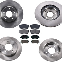 Frt & Rr Disc Brake Rotors Ceramic Pads For 2017-2020 Hyundai Elantra 1.6 Turbo