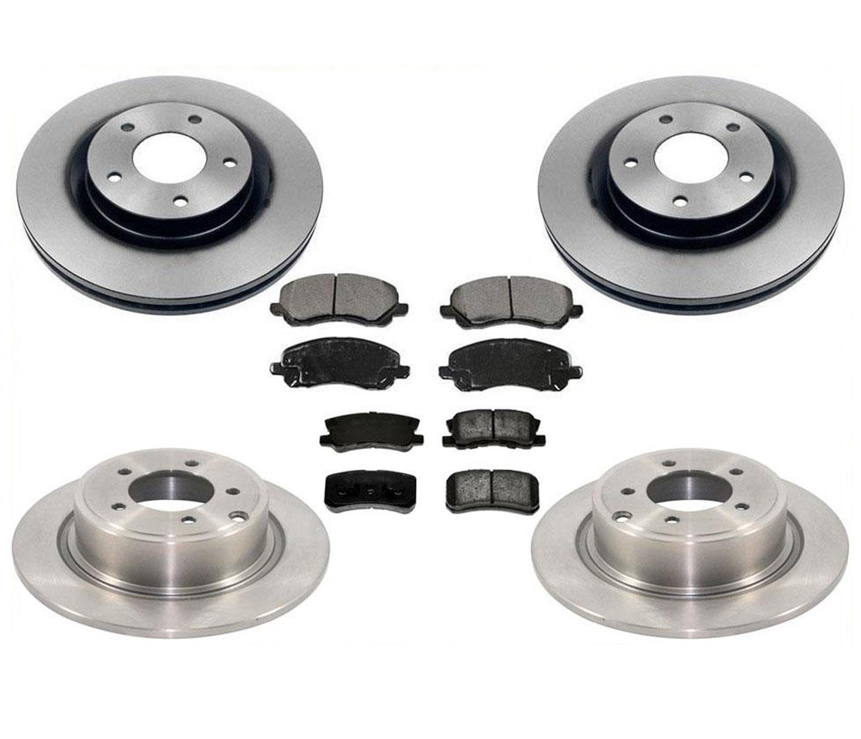 Front Rear Disc Rotors & Brake Pads 5 Passengers for Mitsubishi Outlander 09-12
