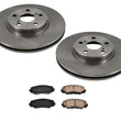 Fits 08-14 Scion XD & 09-16 Corolla 1.8L (2) FRONT Brake Rotors & Ceramic Pads