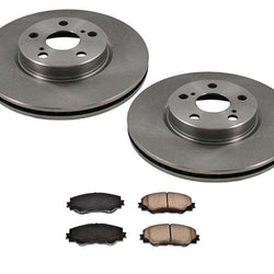 Fits 08-14 Scion XD & 09-16 Corolla 1.8L (2) FRONT Brake Rotors & Ceramic Pads