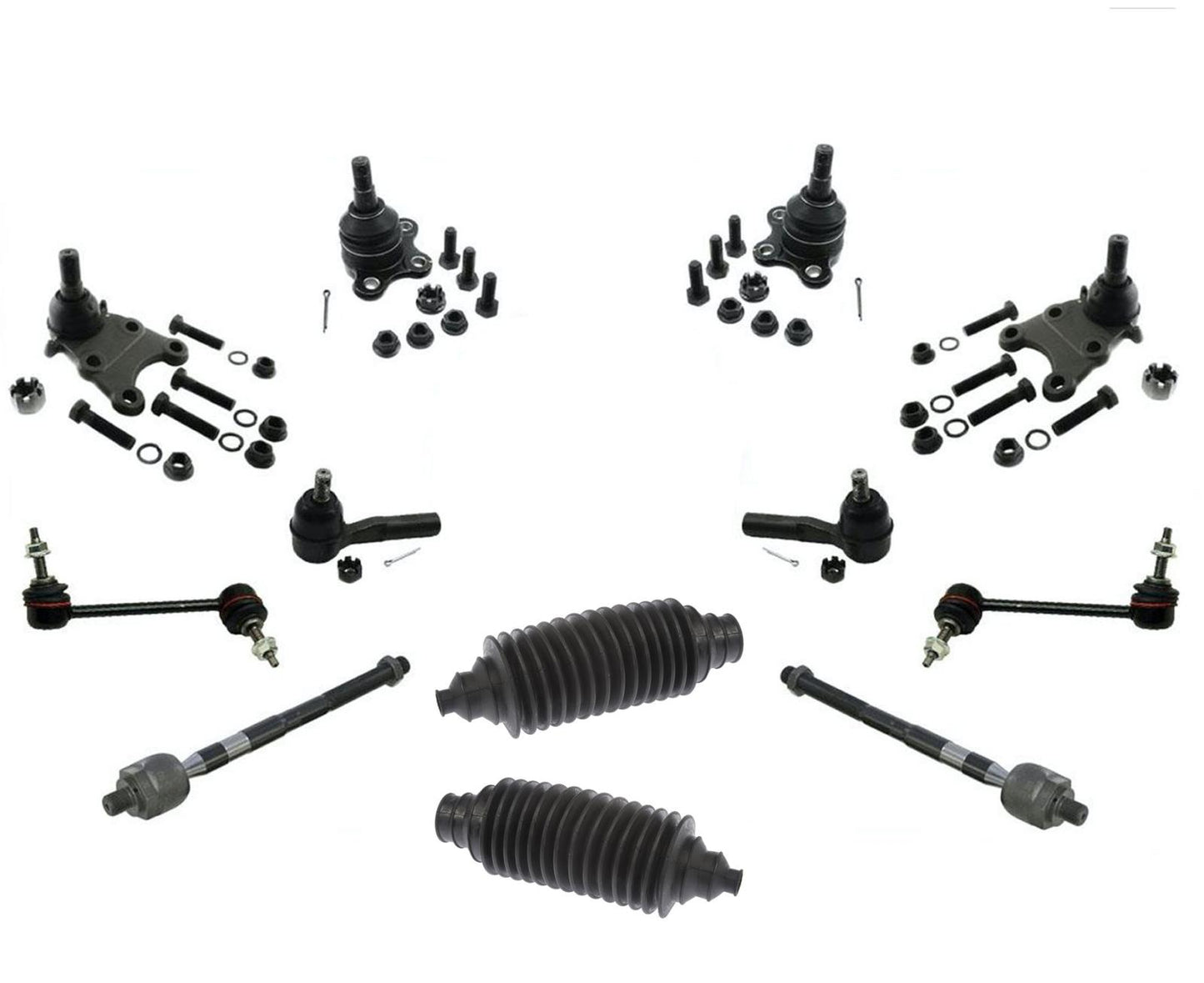 12Pc Tie Rods Ball Joints Sway Bar Links for 08-12 GMC Colorado 4 Wheel Drive