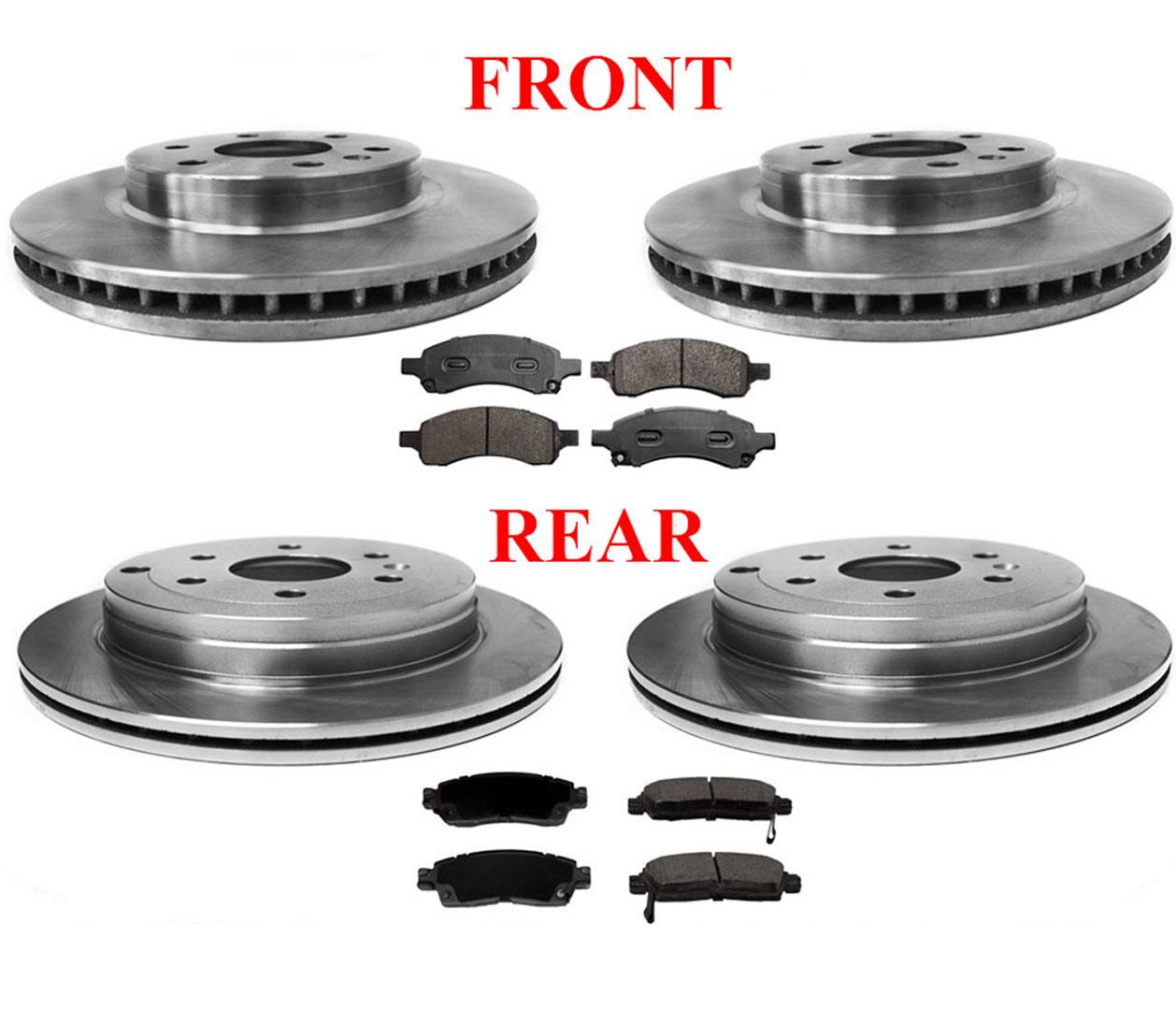 F & R Disc Brake Rotors and F & R Ceramic Brake Pads for 07-16 Acadia Traverse