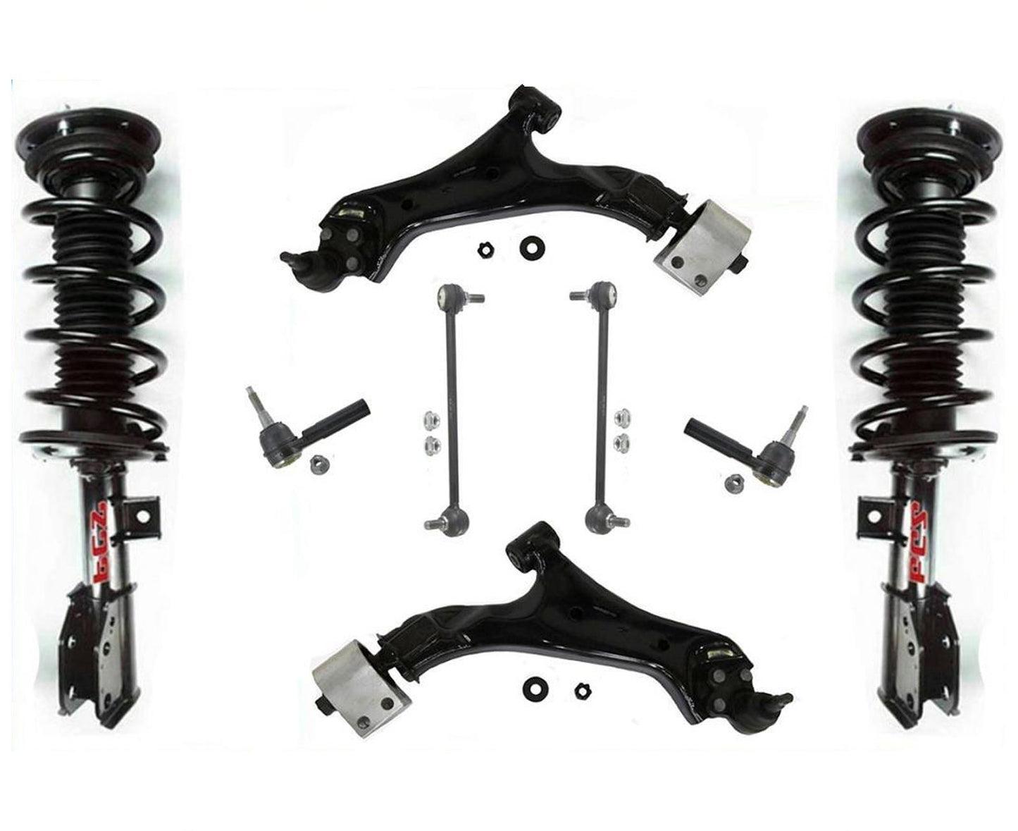 Fits 2010-2017 Chevrolet Equinox W/O 19 Inch Rim Front Struts Control Arms Links