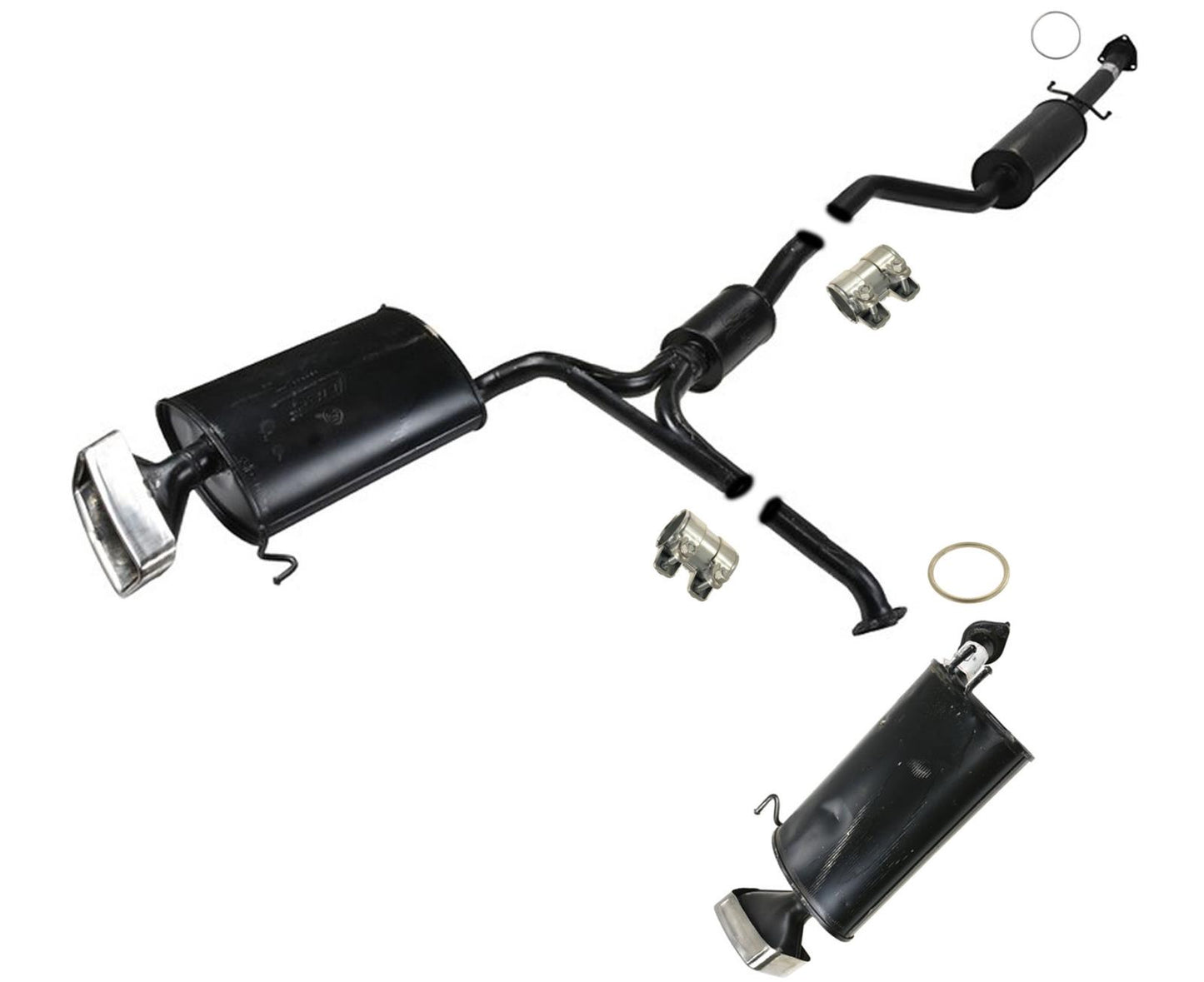 Dual Mufflers Exhaust System Fits Front Wheel Drive 2012-2014 Acura 3.5L TL
