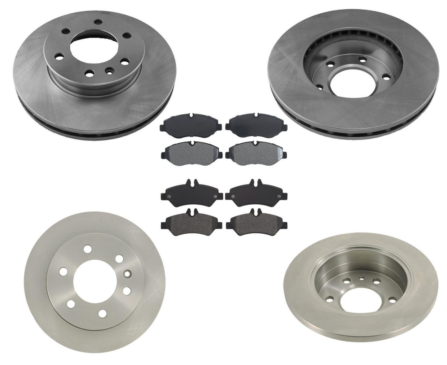 Disc Brake Rotors & Ceramic Brake Pads for 2007-2016 Sprinter 2500 6pc Kit