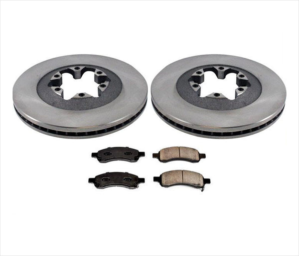 for GMC 2009-2012 Colorado Canyon (2) Front Rotors & Ceramic Brake Pads Pads