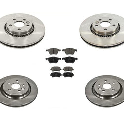 Fits 08-16 XC70 316MM Front 302MM Rear VENTED Rotors Brake Rotor & Ceramic Pads