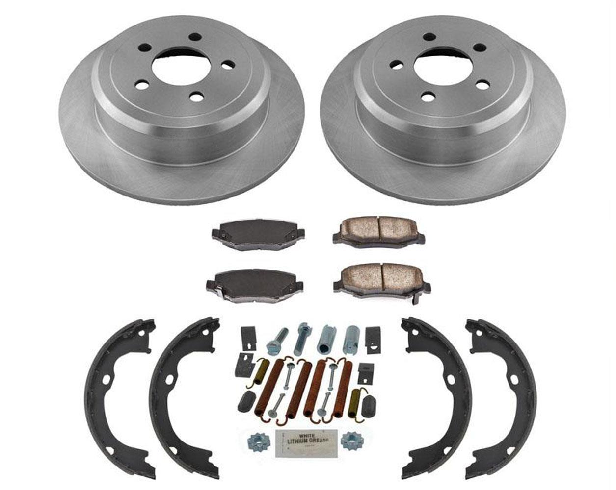 Rotores de freno de disco trasero y pastillas de cerámica traseras para Jeep Liberty 5 piezas 08-12