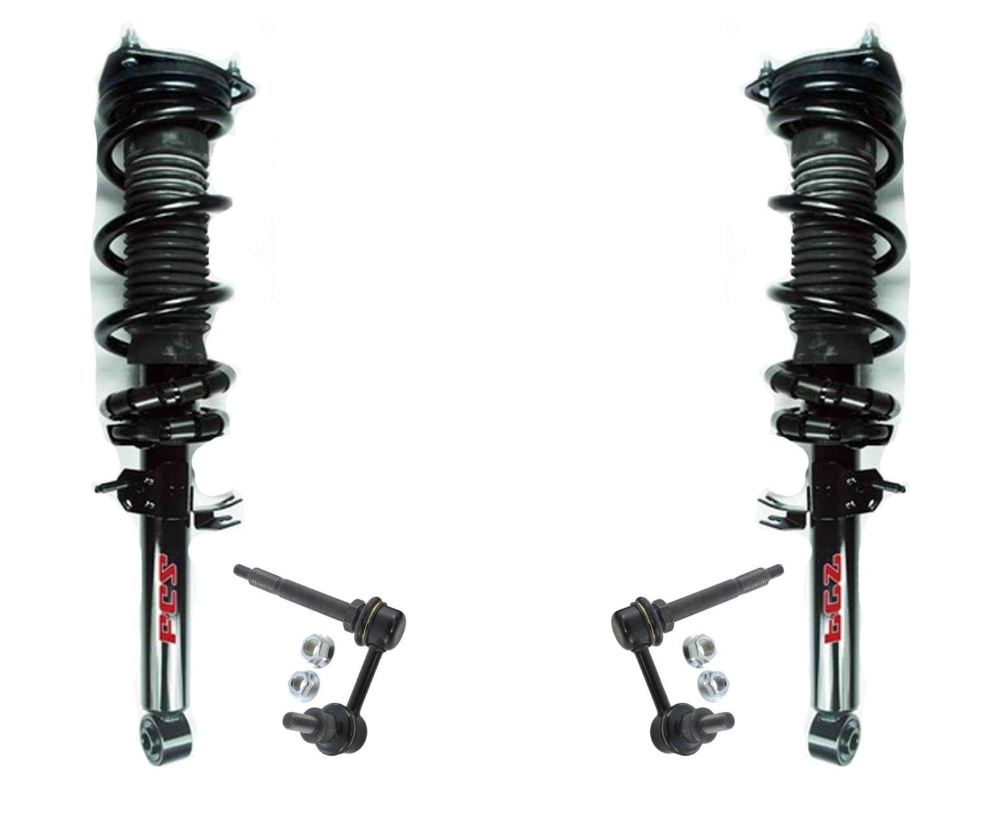 Front Spring Struts for Infiniti G37 09-13 4 Door Sedan Rear Wheel Drive 4pc kit