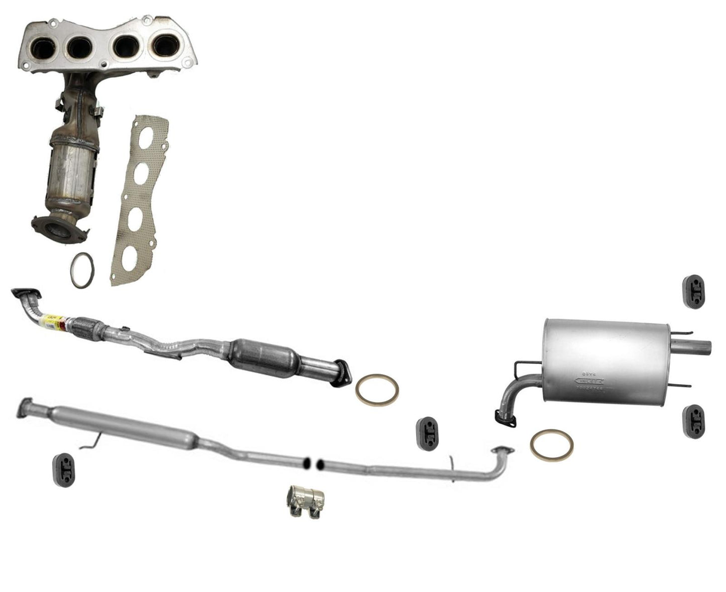 Front Manifold Rear Catalytic Converters Muffler for Toyota Camry 2.5L 2010-2011