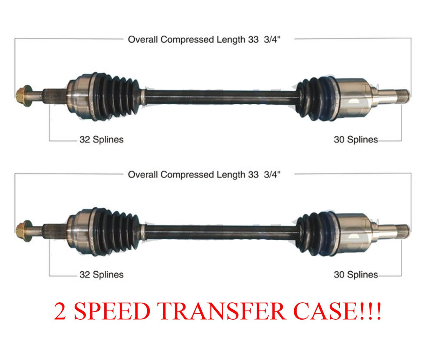 Rear Left & Right CV Axles Fits 11-12 Jeep GRAND CHEROKEE 2 Speed Transfer Case
