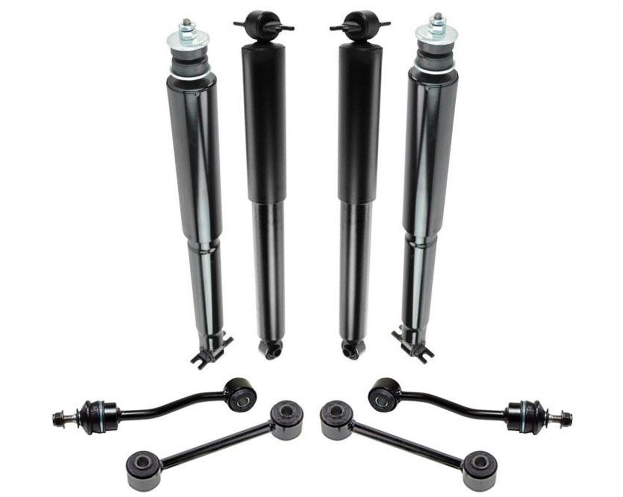 Kit de chasis de 8 piezas para amortiguadores delanteros traseros y barras estabilizadoras para Jeep Wrangler 1997-2006