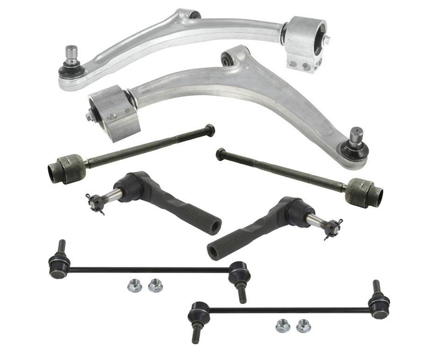 Lower Control Arms Tie Rods Sway Bar Links 8Pc Kit for Chevrolet Malibu 2011-12
