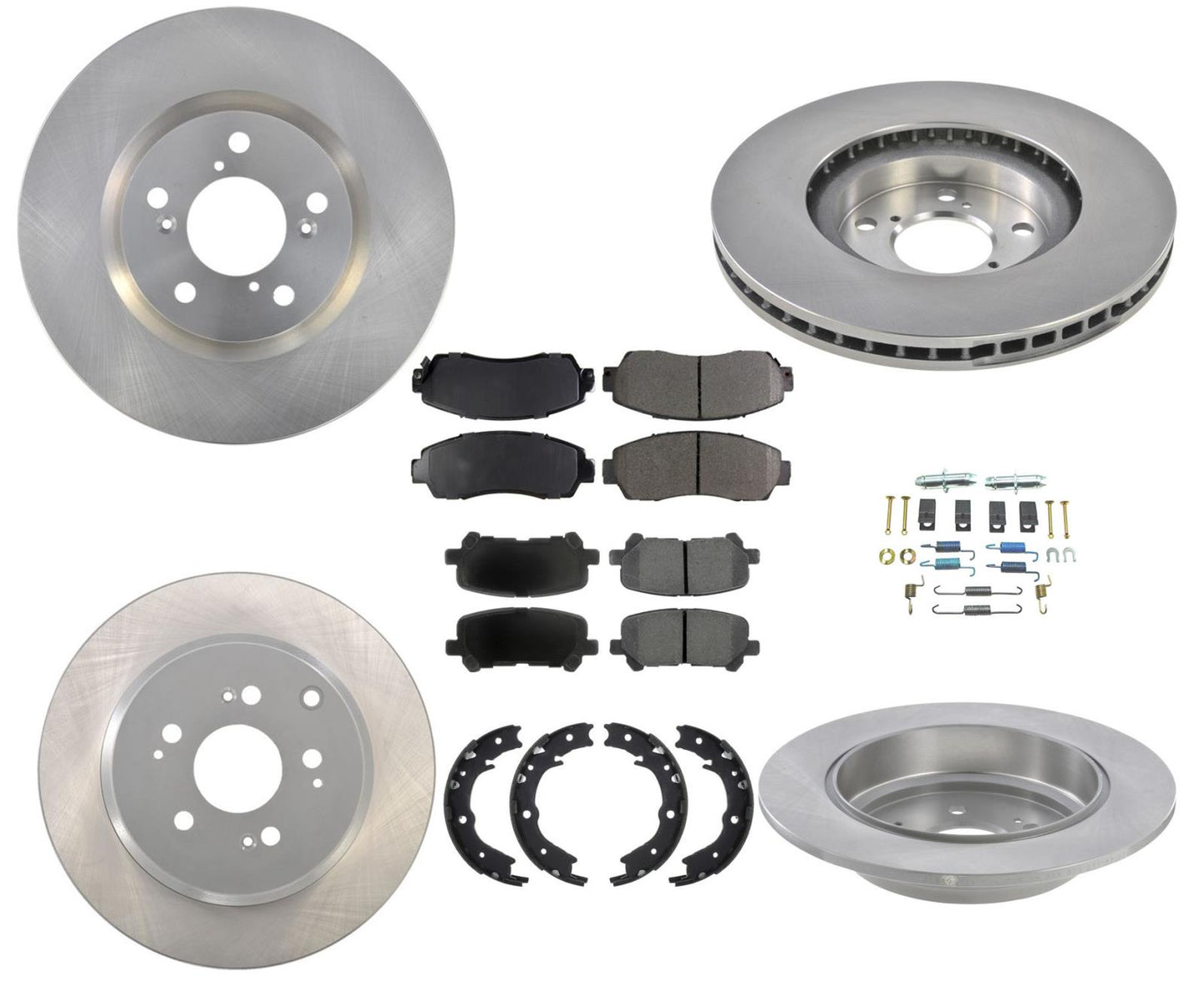 F & R Disc Brake Disc Rotors, Ceramic Brake Pads Fits Honda Odyssey 2011-2014