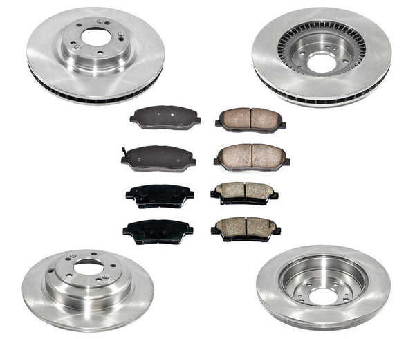 Disc Rotors Ceramic Brake Pads for Hyundai Genesis 3.8L 4 Door 17 Inch Rim 09-11