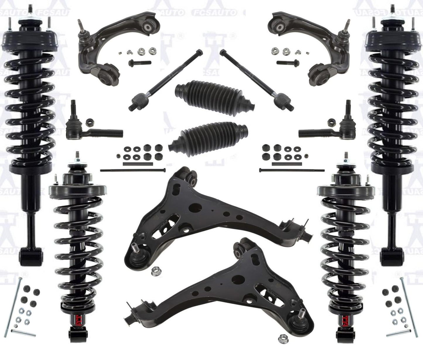 F & R Puntales de resorte helicoidales completos para tracción en las 4 ruedas 07-10 Ford Sport Trac 16 piezas
