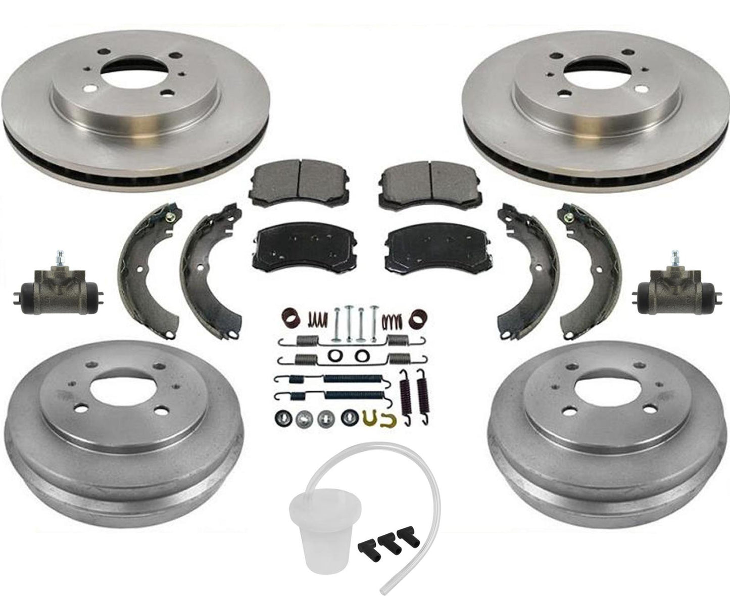 Rotores Tambores Pastillas de freno Zapatas Resortes para llantas Mitsubishi Lancer ES SE 14" 02-07